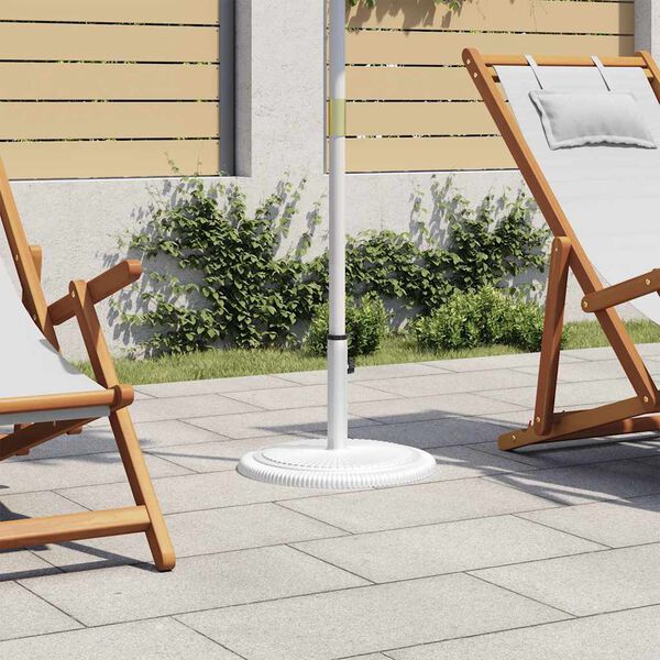 vidaXL Socle de parasol Blanc 45x45x30 cm Fonte