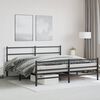 vidaXL Cadre de lit m&eacute;tal sans matelas avec pied de lit noir 193x203cm