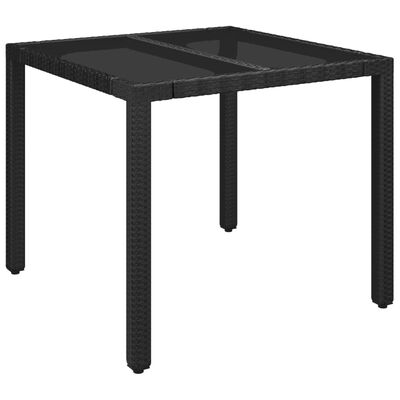 vidaXL Ensemble à manger de jardin coussins 5pcs Noir Résine tressée