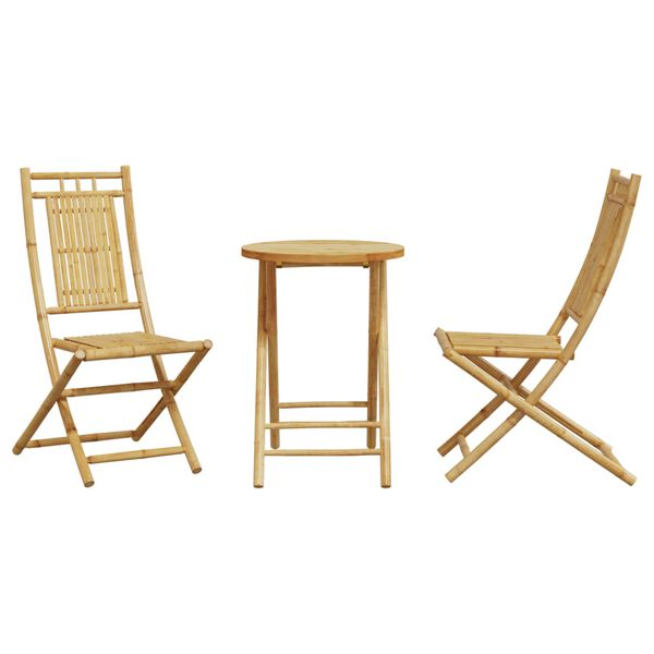vidaXL Ensemble de bistro 3 pcs bambou