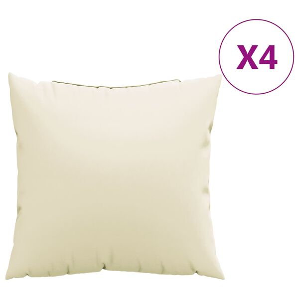 vidaXL Coussins de canap&eacute; lot de 4 cr&egrave;me 40x40 cm tissu