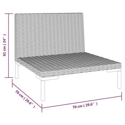 vidaXL Canapés de jardin 2 pcs avec coussins Résine tressée demi-ronde