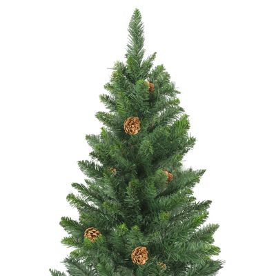 vidaXL Sapin de Noël artificiel avec pommes de pin Vert 180 cm