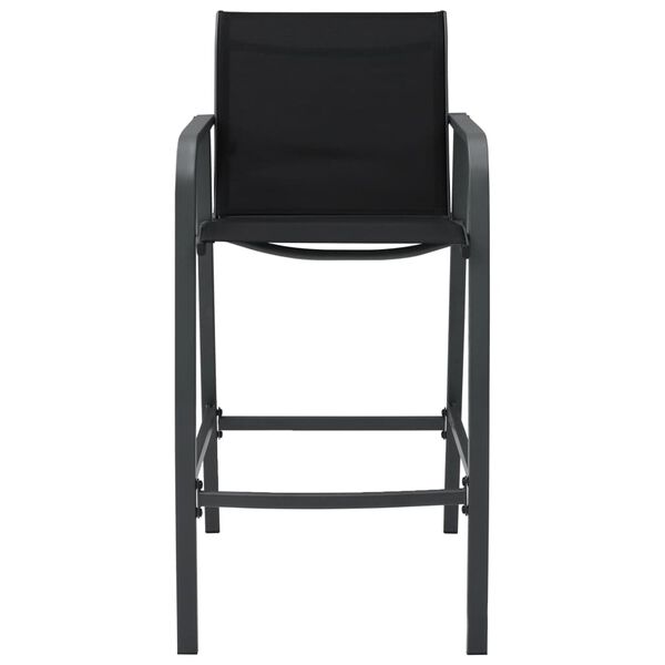 vidaXL Chaises de bar de jardin lot de 2 Noir Textilène