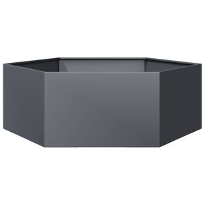vidaXL Jardini&egrave;re anthracite hexagone 138x120x45 cm acier