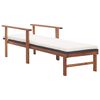 vidaXL Chaise longue et coussin R&eacute;sine tress&eacute;e et bois d'acacia Noir
