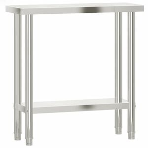 vidaXL Table de travail de cuisine 82,5x30x85 cm acier inoxydable