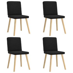 vidaXL Chaises &agrave; manger lot de 4 noir tissu