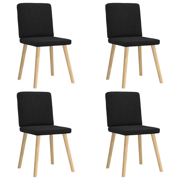 vidaXL Chaises &agrave; manger lot de 4 noir tissu