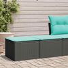 vidaXL Salon de jardin avec coussins 2 pcs noir r&eacute;sine tress&eacute;e acacia