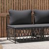 vidaXL Canap&eacute; central de jardin avec coussins anthracite tissu tiss&eacute;