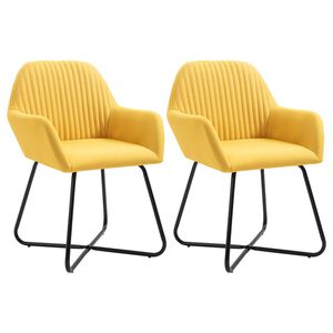 vidaXL Chaises &agrave; manger lot de 2 jaune tissu