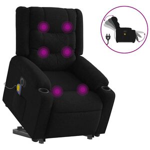 vidaXL Fauteuil inclinable de massage électrique noir tissu