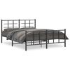 vidaXL Cadre de lit m&eacute;tal sans matelas avec pied de lit noir 150x200cm