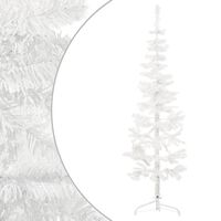 vidaXL Demi sapin de Noël artificiel mince avec support Blanc 120 cm