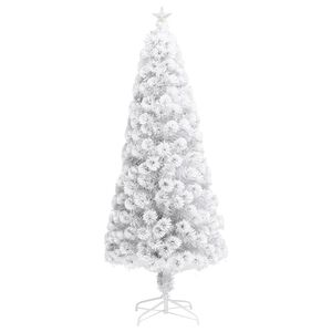 vidaXL Sapin de No&euml;l artificiel avec LED blanc 180 cm fibre optique
