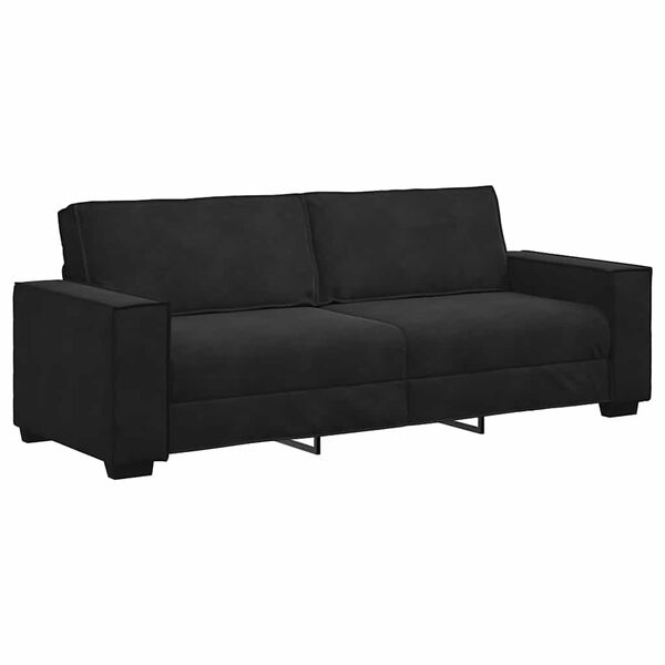 vidaXL Canap&eacute; &agrave; 3 places Noir 180 cm Velours