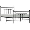 vidaXL Cadre de lit métal sans matelas avec pied de lit noir 100x190cm
