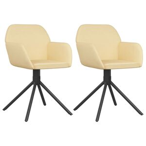 vidaXL Chaises pivotantes à manger lot de 2 Crème Velours