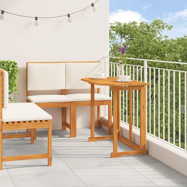 vidaXL Ensemble bistro de jardin 3 pcs Marron Bois d'Acacia Massif