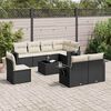 vidaXL Salon de jardin 9 pcs avec coussins noir r&eacute;sine tress&eacute;e
