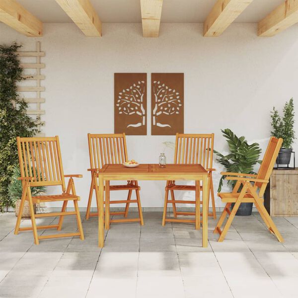 vidaXL Ensemble &agrave; manger de jardin 5 pcs Bois d'acacia solide