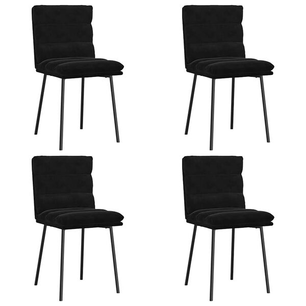 vidaXL Chaises &agrave; manger lot de 4 Noir Velours