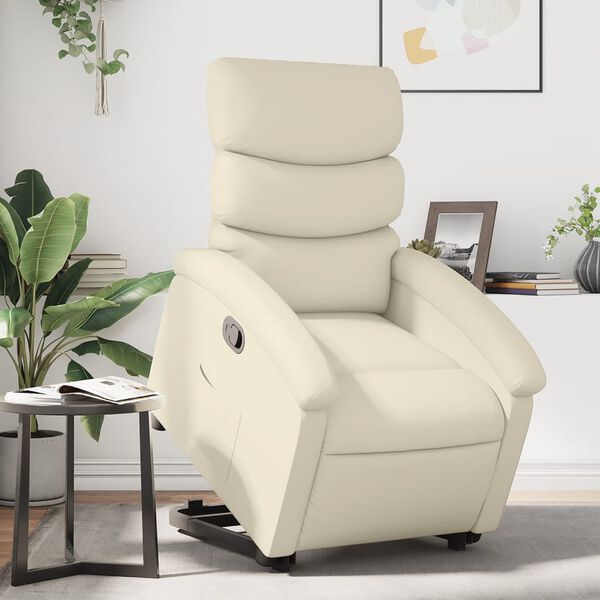 vidaXL Fauteuil inclinable crème similicuir
