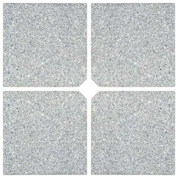 vidaXL Plaques de poids de parasol 4 pcs Granit Gris Carré 100 kg