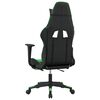 vidaXL Chaise de jeu avec repose-pied Noir et vert Similicuir
