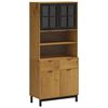 vidaXL Buffet avec portes vitr&eacute;es FLAM 80x40x180 cm bois massif de pin
