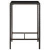 vidaXL Table de bar de jardin Marron 70x70x110 cm R&eacute;sine tress&eacute;e verre