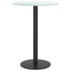 vidaXL Dessus de table blanc &Oslash;30x0,8cm verre tremp&eacute; avec design marbre