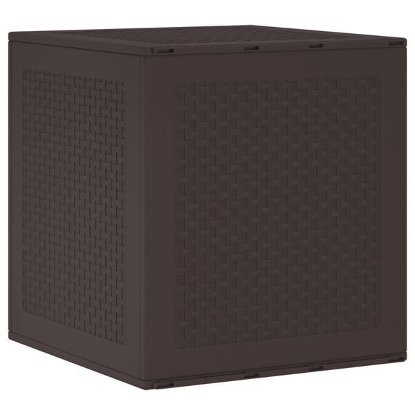 vidaXL Bo&icirc;te de rangement Marron 55 x 53 x 57 cm Polypropyl&egrave;ne