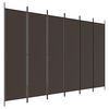 vidaXL Cloison de s&eacute;paration 6 panneaux Marron 300x200 cm Tissu