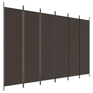 vidaXL Cloison de s&eacute;paration 6 panneaux Marron 300x200 cm Tissu