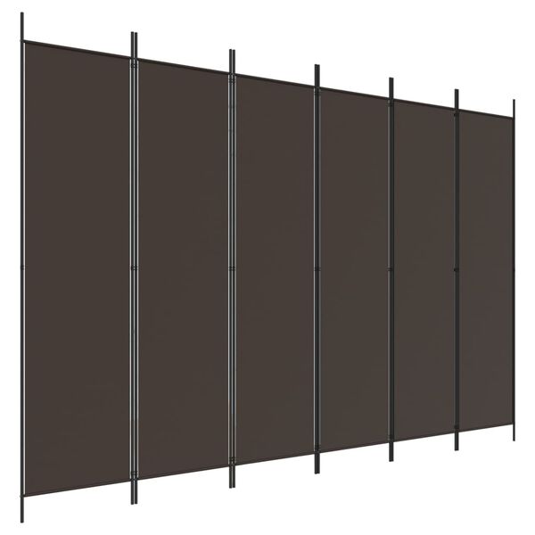 vidaXL Cloison de s&eacute;paration 6 panneaux Marron 300x200 cm Tissu