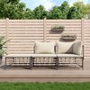 vidaXL Salon de jardin 3 pcs avec coussins anthracite r&eacute;sine tress&eacute;e