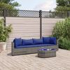 vidaXL Salon de jardin 5 pcs avec coussins gris r&eacute;sine tress&eacute;e