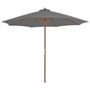 vidaXL Parasol d'ext&eacute;rieur avec m&acirc;t en bois 300 cm anthracite