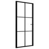 vidaXL Porte int&eacute;rieure Verre ESG et aluminium 93x201,5 cm Noir