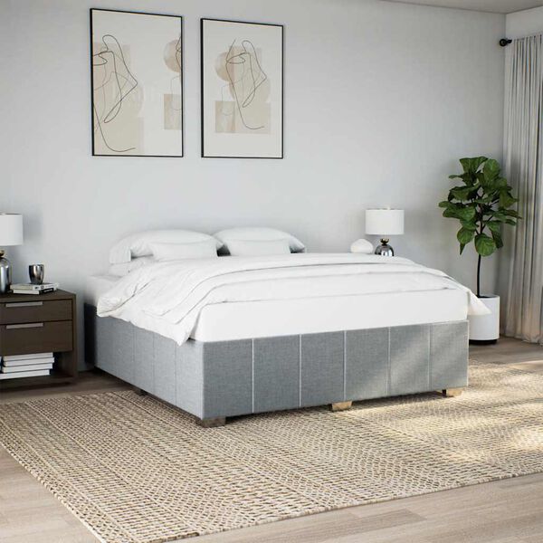 vidaXL Cadre de lit sans matelas gris clair tissu