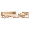 vidaXL Salon de jardin 7 pcs avec coussins bois massif