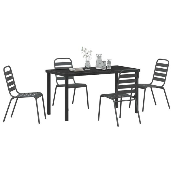 vidaXL Ensemble de salle &agrave; manger pour jardin 5 pcs Anthracite