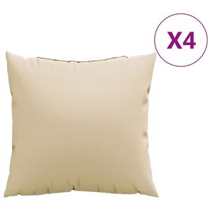 vidaXL Coussins de canap&eacute; lot de 4 beige 60x60 cm tissu