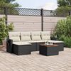 vidaXL Salon de jardin 7 pcs avec coussins noir r&eacute;sine tress&eacute;e