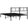 vidaXL Cadre de lit métal sans matelas avec tête de lit noir 135x190cm
