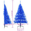 vidaXL Demi sapin de No&euml;l artificiel avec support Bleu 120 cm PVC