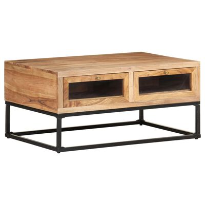 vidaXL Table basse 90x60x40 cm Bois d'acacia massif