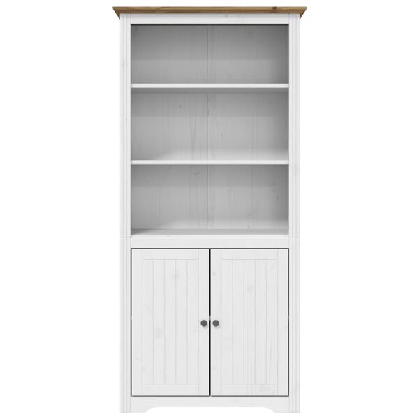 vidaXL Bibliothèque BODO blanc and marron 82x40x173 cm bois massif pin